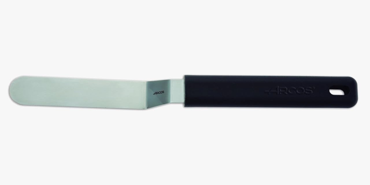 ARCOS Łopatka kuchenna do nakładania potraw ze stali nierdzewnej 90 x 200 mm; Akcesorium do nakładania ciast, lasagne i deserów z ergonomiczną rączką z czarnego polipropylenu