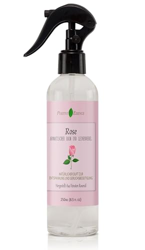 Positive Essence Rosen Raumspray und Lufterfrischer, hergestellt aus reinem ätherischen Rosenöl, 100% natürliches Duftspray, entspannender Raumduft, Schlafspray, Kissenspray (250 mL)