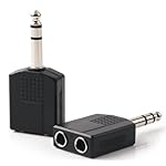 SP-Electron-Single-635mm-Stereo-Male-to-Two-635mm-Stereo-Female-14-Inch-Stereo-Interconnect-Audio-AdapterPack-of-2