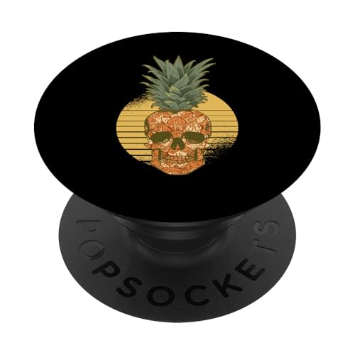 Piña Calavera Divertida Aloha Playas Piña Hawaiana PopSockets PopGrip Adhesivo