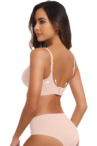 OEAK Womens Wireless Bras Push Up Support Full Coverage Bralettes No Underwire Bra Comfortable Everyday Seamless Tshirt Bras