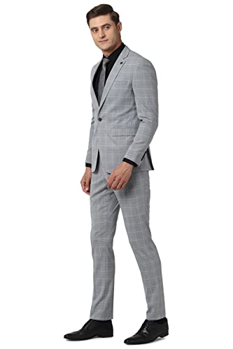 Image of Peter England Men Grey Two Piece Suit