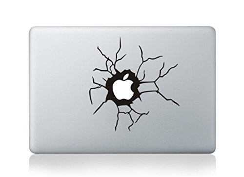 Crack Window Screen Board Broken Glass Shatter Skin Decal Vinyl Apple Macbook