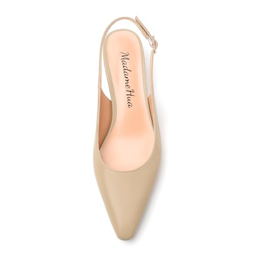Women's Slingback Kitten Heel Closed Pointed Toe Wedding Party Dress Pumps Shoes3