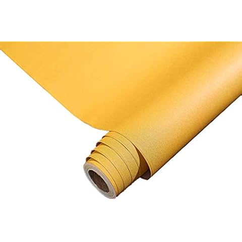 Taamall Self Adhesive Solid Color Matte Textured Vinyl Paper Peel Stick Waterproof Shelf Drawer Liner Cabinet Sticker 15.8inch by 98inch (Yellow) Cover