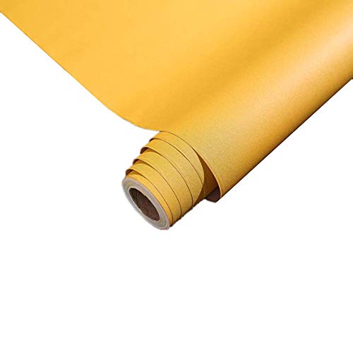 Taamall Self Adhesive Solid Color Matte Textured Vinyl Paper Peel Stick Waterproof Shelf Drawer Liner Cabinet Sticker 15.8Inch By 98Inch (Yellow) #TOP8