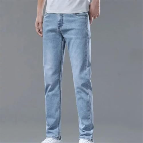 Men's Slim Fit Stretch Jeans Korean Style Spring Casual Classic Straight Denim Trousers2