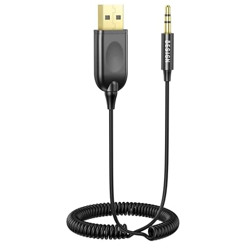 BESIGN BK07 Bluetooth Car Kit, Wireless Receiver for Handsfree Talking and Music Streaming, Bluetooth Aux Adapter for Car and Home Audio Cover