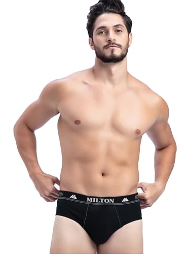 Image of Milton Mens Cotton Solid Outer Elastic Brief | Premium Soft Cotton Underwear | Breathable & Skin-Friendly Briefs with Comfort Fit Waistband | Pack of 1, Color May Vary as per Availability