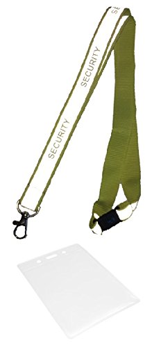 20mm Lanyard with Safety Break Away and Vertical Clear Plastic ID Card Holder (Security Yellow)