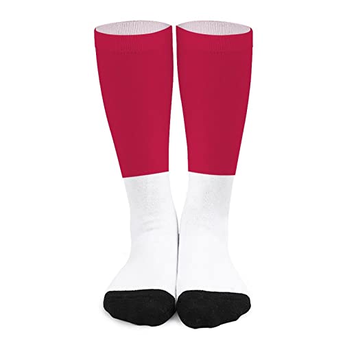 NLWQEKV Chaussettes drapeau de l'Indonésie chaussettes longues chaussettes colorées 3D hommes femmes chaussettes décontractées extensibles douces