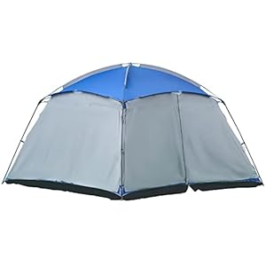 Outsunny 12′ x 12′ Screen House Room, 8 Person Camping Tent w/Carry Bag and 4 Mesh Walls for Hiking, Backpacking, and Traveling, Easy Set Up, Royal Blue