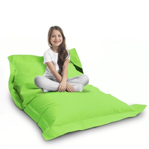 LAZY BAG Original Indoor & Outdoor Beanbag XL Pouf géant de 250 litres Coussin de siège Junior Fauteuil pour Enfants & Adultes 160x120 (Vert)