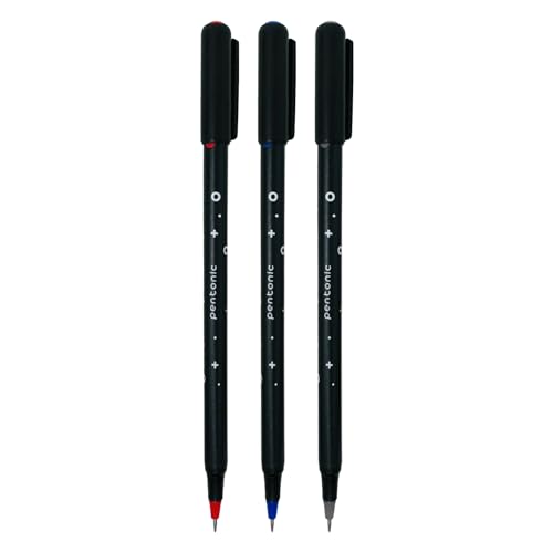 Image of Pentonic Cipher 0.5mm Ball Pen, Tumbler Pack | Blue, Black & Red Ink (Set of 100)