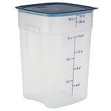 Cambro FreshPro 22 Quart (QT) Food Storage Container with Lid (Restaurant Grade) - for Food Prep, Commercial Kitchen, Pet and Dog Food Container (Translucent)