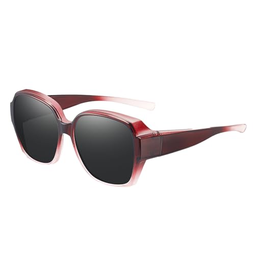 Genérico Gafas de sol polarizadas para mujer, gafas de sol polarizadas - Gafas de envolventes para mujer - Protección UV, montura cuadrada, sombra facial polarizada para conducir, montar a caballo