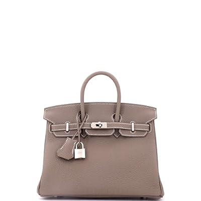 Hermès, Pre-Loved Birkin Handbag Grey Togo with Palladium Hardware 25, Etoupe