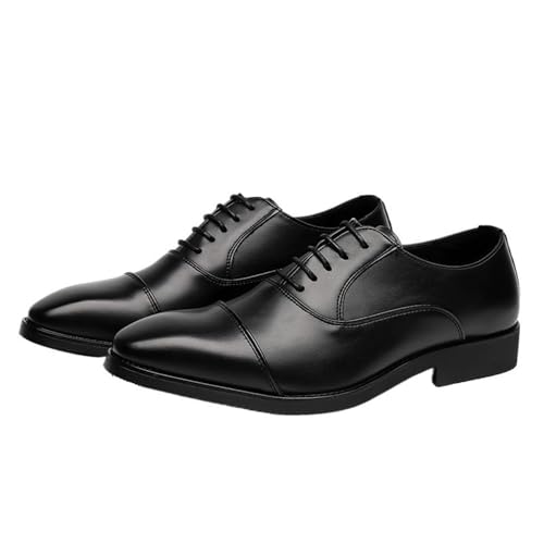 Men's Lace up Three Piece Leather Dress Shoes Business Commuting Comfortable Durable Office Work Formal Footwear