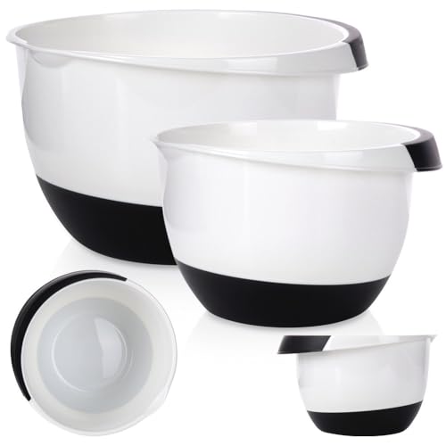 Excellent Housware Rührschüssel Set 3,5 & 2,0 Liter - Schüsseln mit Stoppboden für sicheren Halt - Schüsselset zum Mischen & Verrühren - Schüssel Teigschüssel Kochschüssel