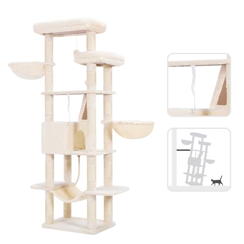 Image of Heybly Cat Tree, 68 inch Multi-Level Cat Tower for Indoor Cats HCT025M