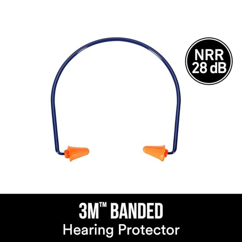 3M Banded Hearing Protector, Noise Reduction Rating (NRR) 28 dB, Lightweight Alternative To Earmuffs, Easy To Insert & Remove, Soft & Flexible Foam Ear Plugs, Convenient Earplugs (90537H1-DC)