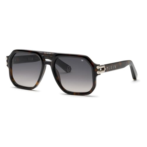 Philipp Plein SPP148M Gafas, Shiny Dark Havana, 57 para Hombre