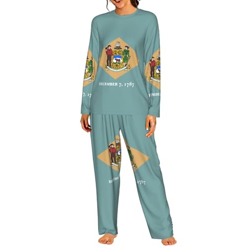 Pyjama Delaware femme ensemble de nuit manches longues vêtement de nuit doux