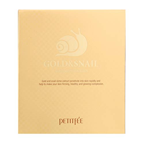 Petitfee Gold & Snail Hydrogel Beauty Mask Pack, 5 Sheets, 30 g Each
