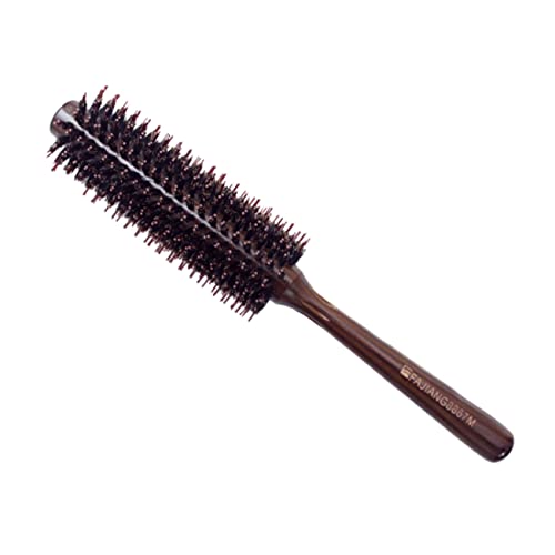 Veemoon Cepillo Redondo para Rizos con Cerdas Naturales de Jabalí y Mango de Madera Ergonómico para Peinados Definidos y Cuidado Anti-frizz Cabello Rizado
