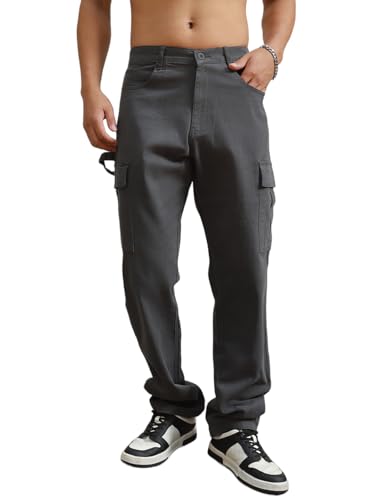 Image of Hubberholme Men Smart Casual Summer Cotton Loose Fit Mid-Rise Trousers 65