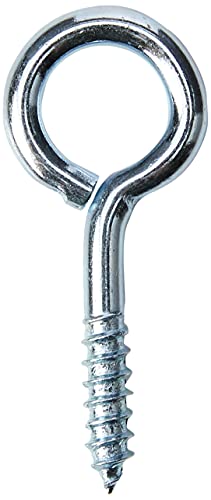 Merriway BH01145 (25 Pcs) Zinc Plated Steel Screw-In Eyes 40 mm (1.1/2 inch) - Pack of 25 Pieces