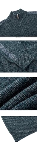 Vsadsau Men Wool Solid Sweater Thick Half Zipper Knitted Sweater Bottom Warm Turtleneck Jumpers4