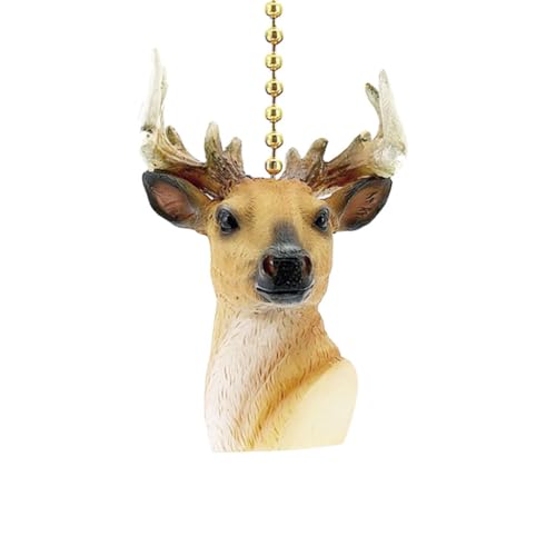 Clementine Design Deer Buck Head Ceiling Fan Pull Chain Light Decorative Extension