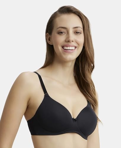 Image of Jockey 1819 Women's Wirefree Padded Microfiber Nylon Elastane Stretch Full Coverage Multiway Styling T-Shirt Bra with Magic Under Cup