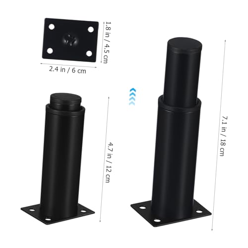Meubles Réglables Acier Noir Pied de Lit Canapé Table Support Stable - 3