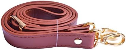 Wento 1pcs 43''-49'' Pu Brown Leather Adjustable Bag Strap,Soft Leather Shoulder Straps,Replacement Cross Body Purse Straps,Handbag Bag Wallet Straps (Gold)