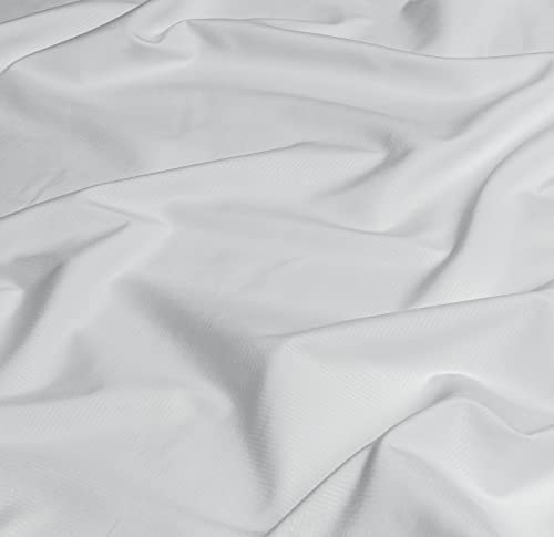 Chanasya Embossed White Queen Size Bed Sheets Set 4-Piece - Soft Stripe Diamond Pattern 1 Flat Sheet 1 Fitted Sheet 2 Pillowcases - Wrinkle Stain Resistant - Luxurious Microfiber Sheet - White - Queen #TOP5