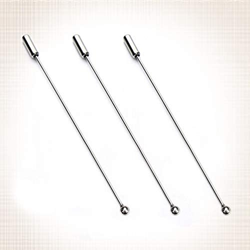 HEALLILY 20pcs Brooch Pin Stick Metal Safety Pins Suit Lapel Pin Stick with Stopper Ends DIY Jewelry Accessories Tie Hat Scarf Silver