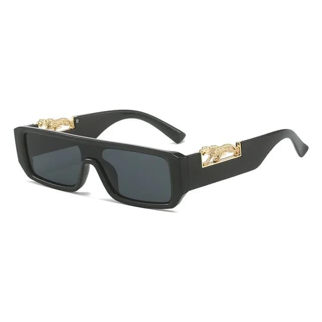 Mc Stan Luxury Jaguar Branded Latest and Stylish Trendy Rectangle Sunglasses for Women Men Vintage 90's Square (Black)-image-20