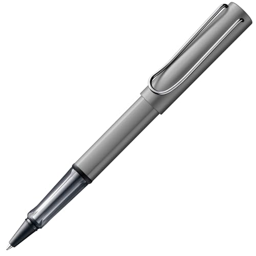Lamy AL-star graphite Tintenroller - leichter Stift mit transparenten, ergonomischen Griff & Strichbreite M - Gehäuse aus Aluminium – mit Tintenrollermine M 63 Strichbreite M in schwarz