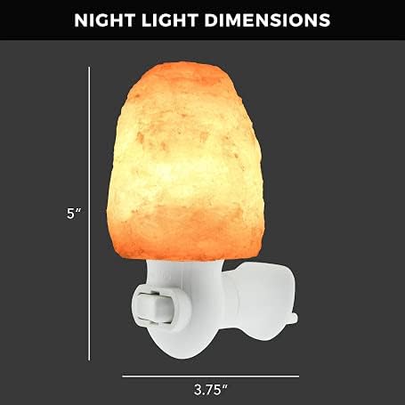 UMAID 2-Pack Plug-in Himalayan Salt Lamp, Hand Carved Salt Night Light with 360-Degree Rotating Wall Plug, Natural Air Purifier for Bedroom, Bathroom, Living Room, Office, & More - 4 Bulbs Included