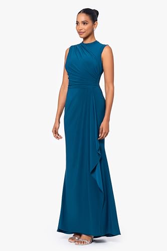 Image of Betsy & Adam Women's Sleeveless High Neck Bodycon Formal Maxi Dress, Forest, 10