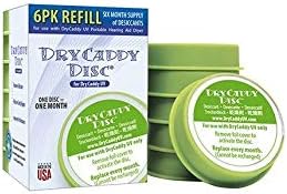 DryCaddy UV Disc - 6 Pack | Replacement Refill Disc for DryCaddy UV by Dry & Store | Hearing Aid Dehumidifier
