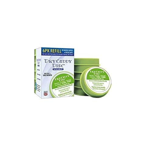DryCaddy UV Disc - 6 Pack | Replacement Desiccant Refill Discs for DryCaddy UV from the makers of Dry & Store | Hearing Devices Dehumidifier Cover