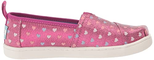 Toms Girls Alpargata Loafer Flat, Dark Fuchsia Glimmer Hearts, Us1 Youth #TOP5