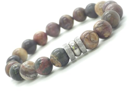 Bracelet pour homme ethnique en perles de jaspe parfait pour un look bohème chic