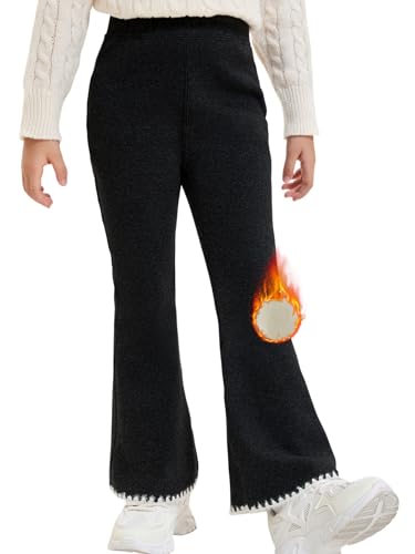 Leggings polaire fille ultra chaud en coton avec intérieur thermique isolant