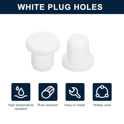 Image of uxcell 20 Pieces White Rubber Stopper, S6.5 Waterproof Plug Holes for 6.5mm / 0.26 inch Hole