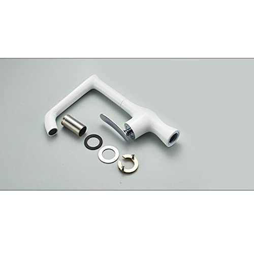 Robinet de cuisine en laiton blanc monocommande pour évier - 5