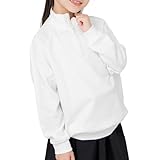 [chil2] キッズ ハーフジップ トレーナー 綿100% 無地 子供服 ベビー服 長袖 男の子 女の子 スウェット 裏毛 スタンドネック ラグラン 14251781-140OW